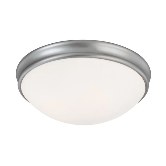3-light Matte Nickel Flush Mount Fixture - Matte Nickel