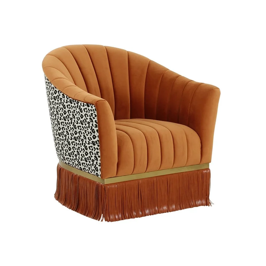 Enid Velvet Swivel Chair