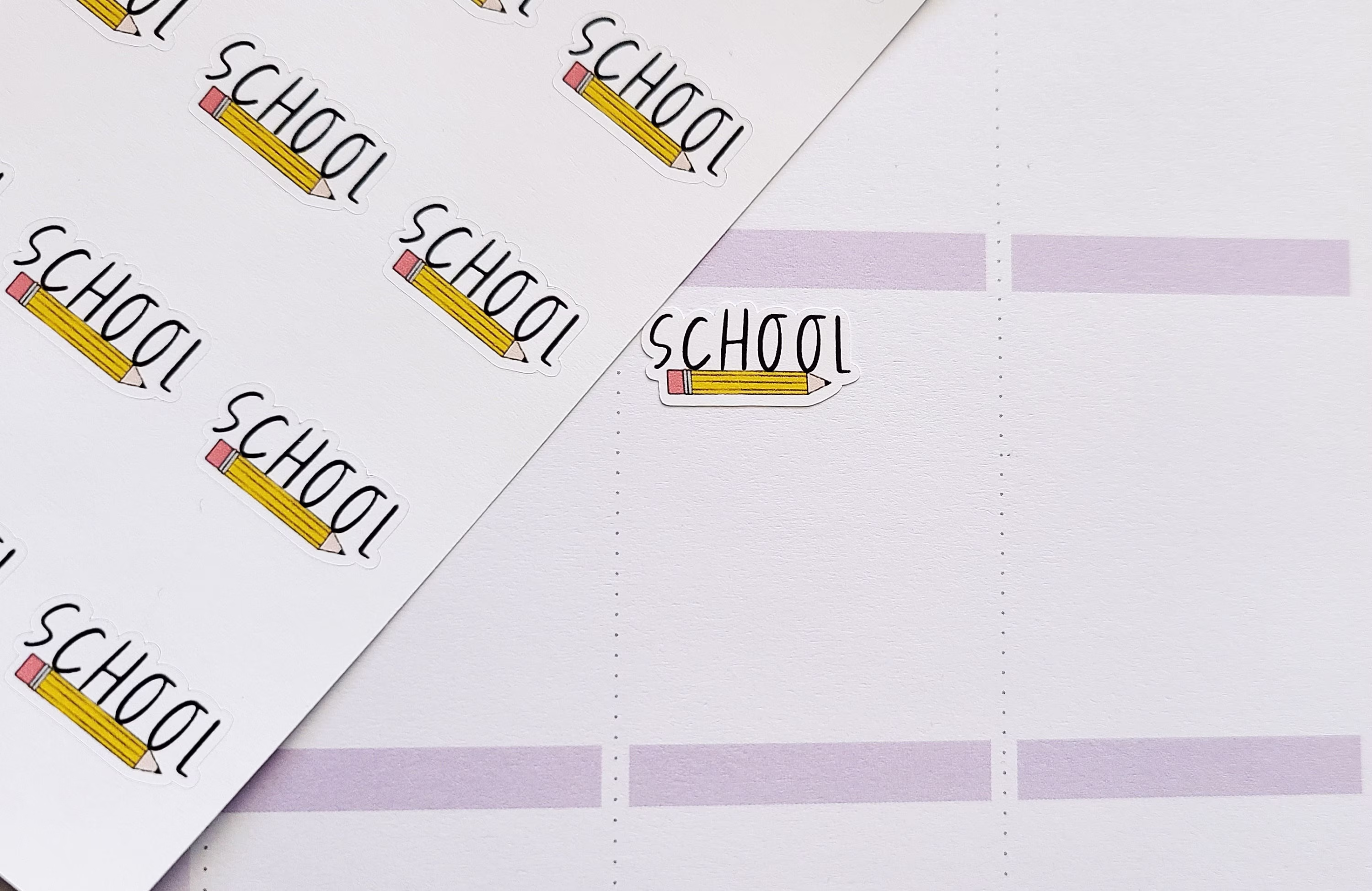 School Script Stickers, Planner Pencil Sticker, Homeschool Teacher Sticker