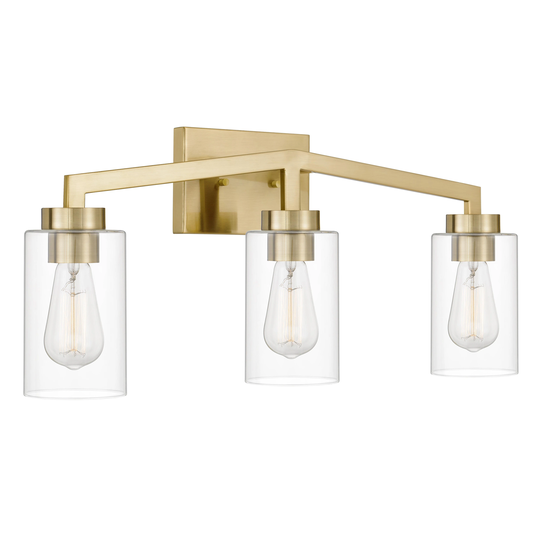 Metropolis BH3-Light Plated Satin Brass Vanity Light 5.63" x24"x 10.5" - Standard Size