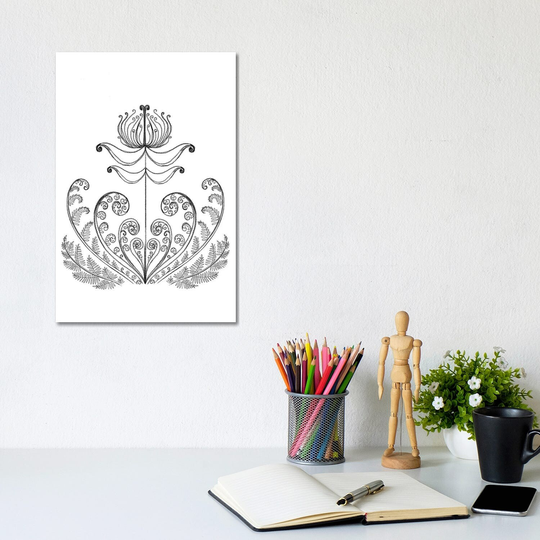 iCanvas "The Fern Flower, Pencil Drawing" by Yulia Belasla Canvas Print
