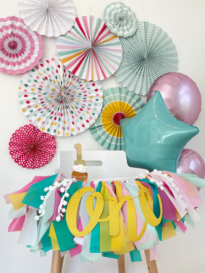First Birthday High Chair Banner, Fiesta, 1st One Chair, Birthday, Pinwheel Backdrop