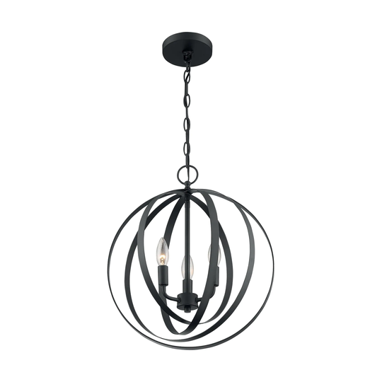 Pendleton 3-Light Pendant Fixture - Matte Black Finish - Matte Black - Matte Black