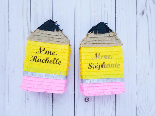 Pencil Mini Piñata Party Favor 7" Tall | Each, Back To School Theme, Teacher's Gift Box, Teacher Appreciation End Of