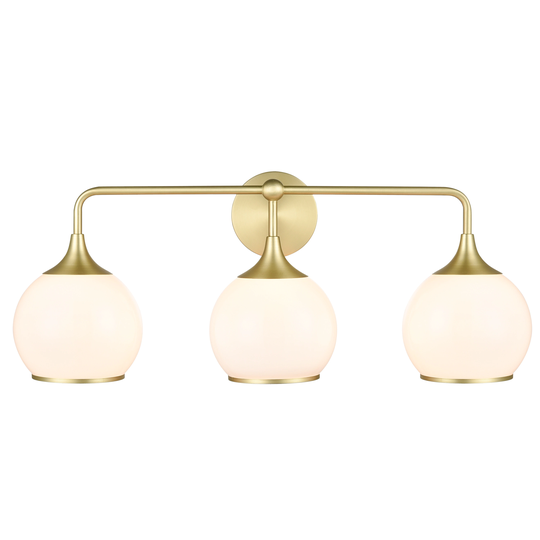 Light Society Lia 3-Light Vanity Light - Brushed Brass/Opal
