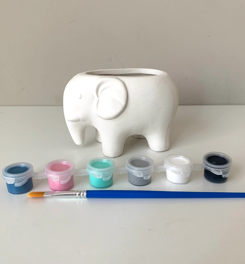 Elephant Planter, Diy Paint Kit, Pottery Painting Kits, Art Kits For Kids, Kids Art, Craft Supplies
