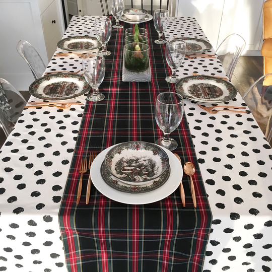 Black Plaid Table Runner | Runner, Stewart Plaid, Holiday Long Custom Size