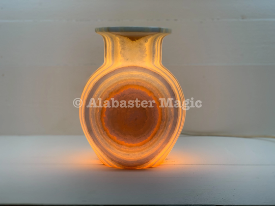 Alabaster Table Lamp - Unique Colors Egyptian Stone Lamp
