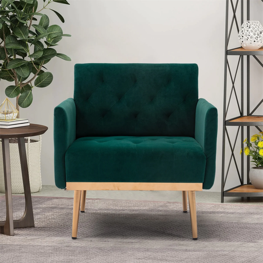 Modern Accent Velvet Chair Single Sofa Comfy Upholstered Arm Chair Living Room Furniture