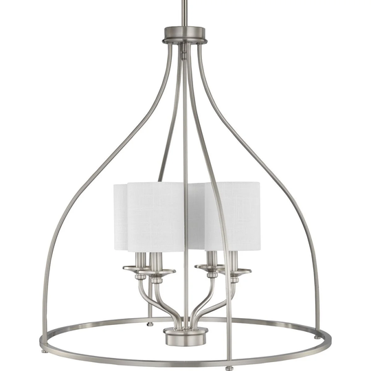Bonita Collection Four-Light Brushed Nickel Foyer Chandelier - 27.800" x 25.000" x 12.000"