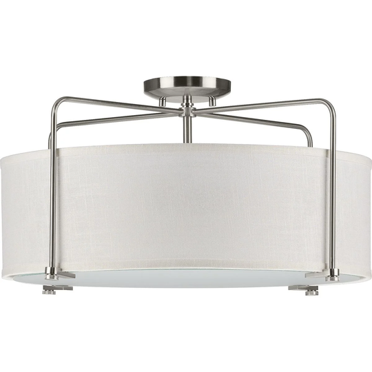 Kempsey Collection Three-Light Semi-Flush Convertible - 17.500" x 25.500" x 25.500"