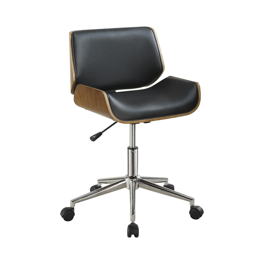 Adjustable Height Office Chair, Black And Chrome