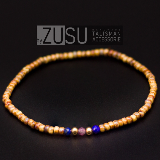 Raw Emerald & Lapis Lazulli Men's Delicate Bracelet, Minimalist Mens Bracelet, Beaded Bracelet For Men, Gift Him