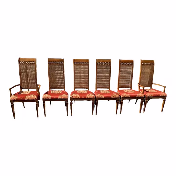 Thomasville Furniture Cane Back Dining Chairs - Set Of 6