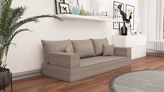 Linen 8" Color K022 Floor Couch, Sofa, Cushion, Pouf Floor Seating Reading Nook, Seat Bohemian Furniture