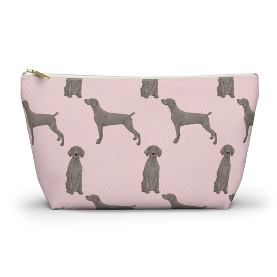 Weimaraner Pouch, Pencil Case, Dog Custom Teacher Bridesmaid Cosmetic Bag, Mom Zipper Makeup Accessory Pouch