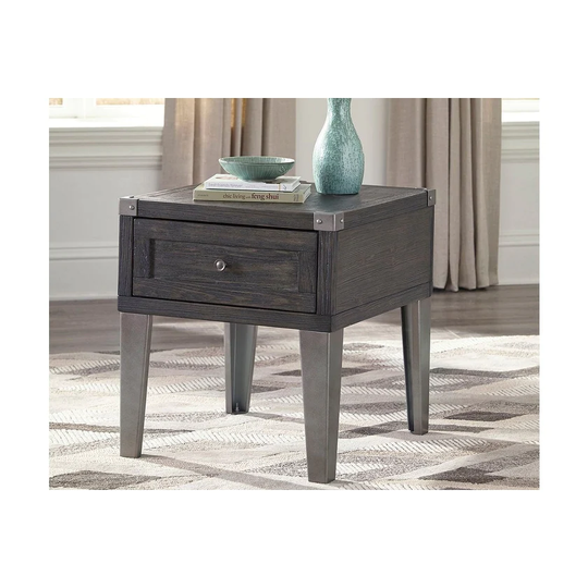 Todoe Rectangular End Table Dark Gray Rectangular End Table