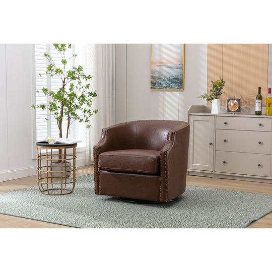 28inch Swivel Chair Living Room Chair with Metal Base