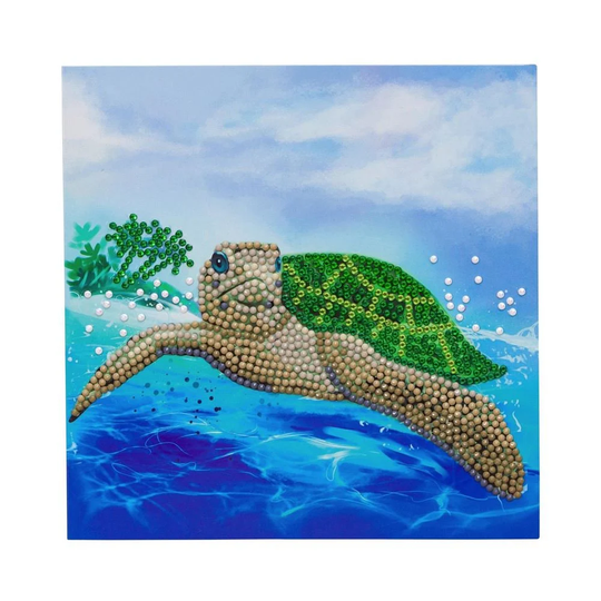 Turtle Paradise, 18x18cm Crystal Art Card