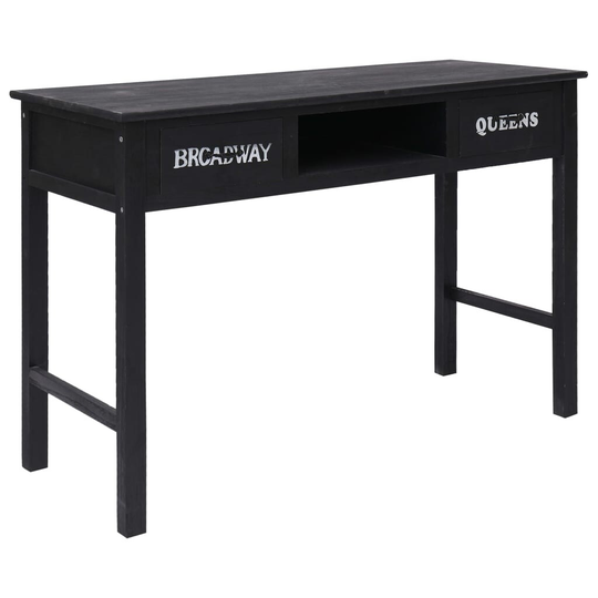 vidaXL Console Table Black 43.3"x17.7"x29.9" Wood