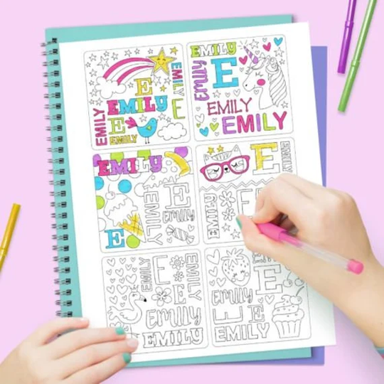 Color Your Own Sticker Girl Personalized Set, Diy Coloring Activity For Kids, Christmas Gift