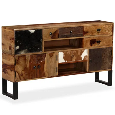Seymour 55.12" Wide 5 Drawer Sheesham Wood Sideboard