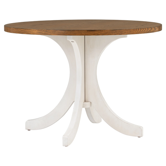 Mid-Century Solid Wood Round Dining Table