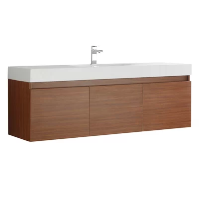 Mezzo 59" Wall-Mounted Single Bathroom Vanity Set