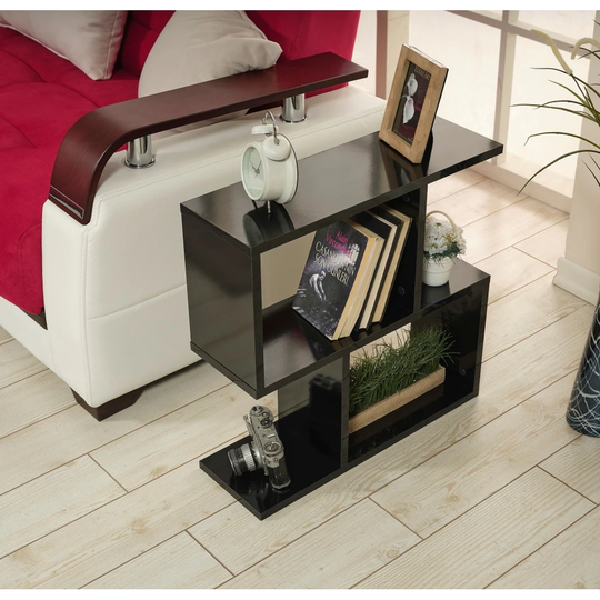 Antre Rectangle 4 Shelves End Table, Narrow Chairside Table, 23 inch Skinny End Table for Living Rooms