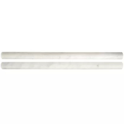 Carrara 12" x 0.75" Marble Pencil Liner Tile Trim in Carrara White