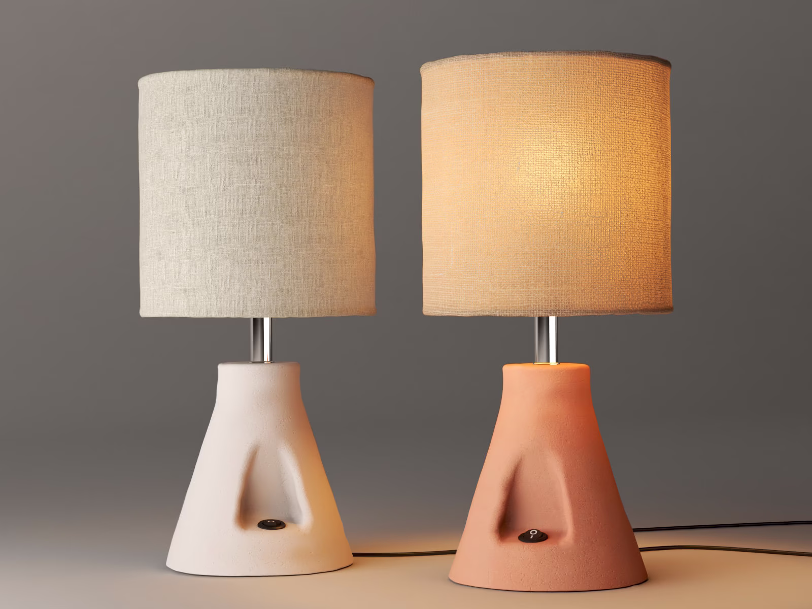 Naaya Taakha Cone Ceramic Table Lamp With Integrated Switch For Bedside Lighting, Mantle, Fireplace, Décor, Living, Corners, Ambient Light