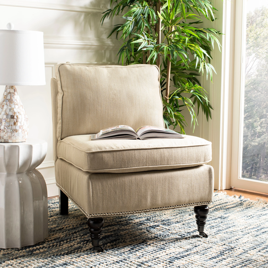 SAFAVIEH Randy Beige Armless Club Chair