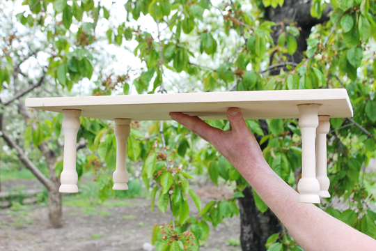 Laptop Desk, Breakfast Table, Small Wooden Bed Tray With Legs - Unfinished Wood Made Of Linden