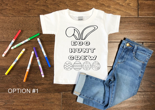 Easter Coloring Shirt, Kids Basket Gift, Youth Shirt