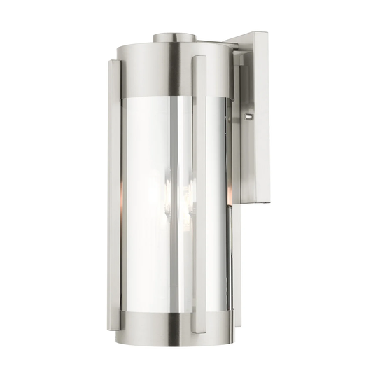 Giuseppe Lighting Three Light Outdoor Wall Lantern Sheridan Brushed - Exact Size