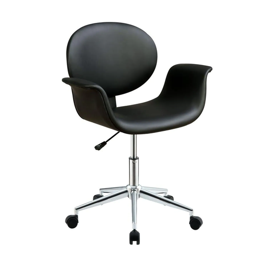 PU Upholstered Office Chair in Black Finish