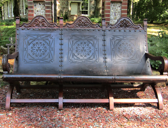 Antique Campeche/Butaca Leather Sling Seat Sofa