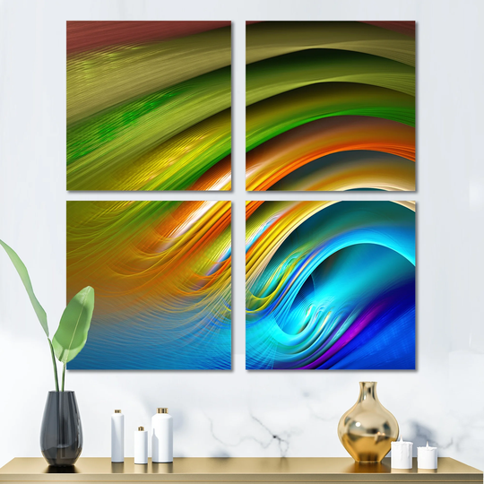 Designart 'Colorful Fractal Water Ripples' Abstract Canvas Wall Art Print
