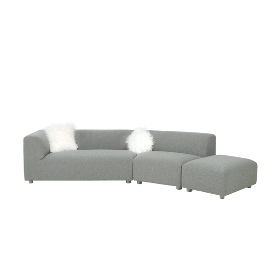 Pasargad Home Portfino Modern Sectional Sofa with 2 Pillows