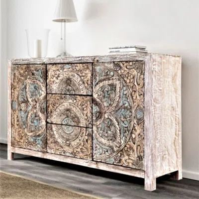 59" Wide 3 Drawer Sideboard