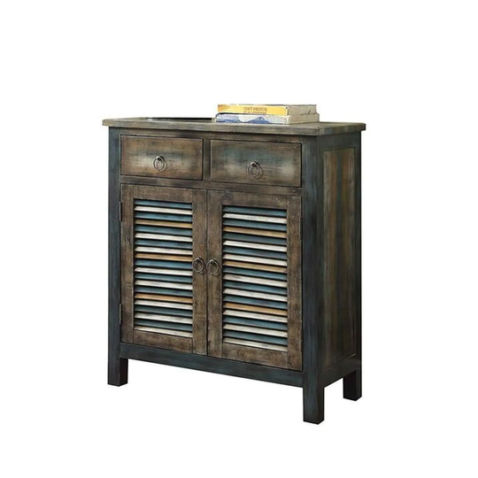 Console Table with 2 Storage Drawers in Antique Oak