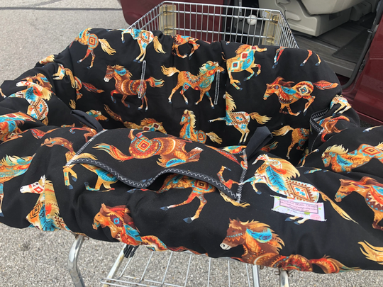 High Chair Cover Shopping Cart Cover For Boy Or Girl Out West Horses. Michaelmooodesign