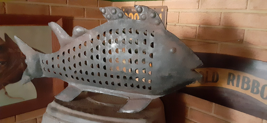 A Handmade Rusty Metal Fish, -One-Of-A-Kind