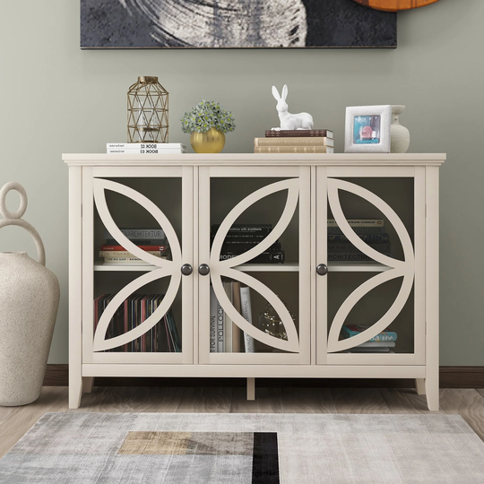48-inch Wood Sideboard with Adjustable Shelf