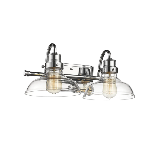 Millennium Lighting Metal 2 Light Bathroom Vanity Fixture with Clear Glass Shades
