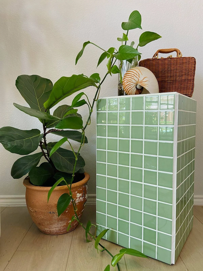 Sage Green Tile Table Accent