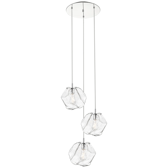 Boulder 3-light Mirrored Stainless Steel Cluster Pendant - Mirrored Stainless Steel