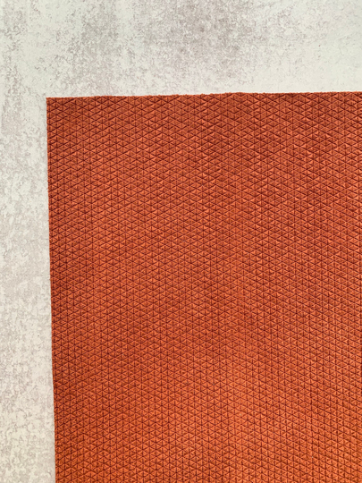 New Rust Color Triangle Geometric Embossed Genuine Leather 12x12" Sheet, Cowhide Sheet For Diy Earrings, Fall Autumn Trendy Neutral Color