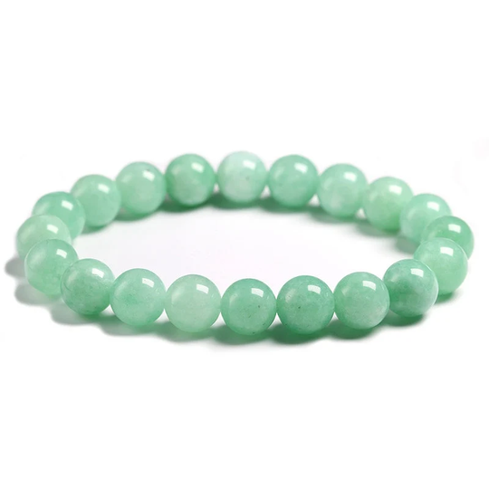 Fine Aaa 100% Natural Burmese Green Jade, Round Beads Bracelet, Women Stone Jewelry, Gemstone Gift, Handmade Strand Bracelets