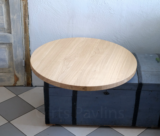 35" Oak Round Table Top One, European White Oak Dining Top, Oak, Dine Coffee